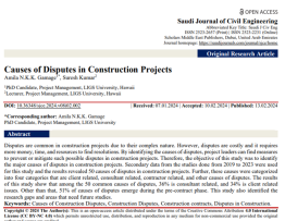Causes of Disputes in Construction Projects